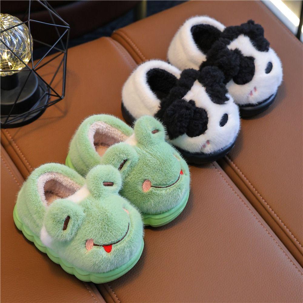 Thickened Children's Cotton Slippers Non Slip Kids Winter Warm Booties Kids Plush Shoes  Girls Boys