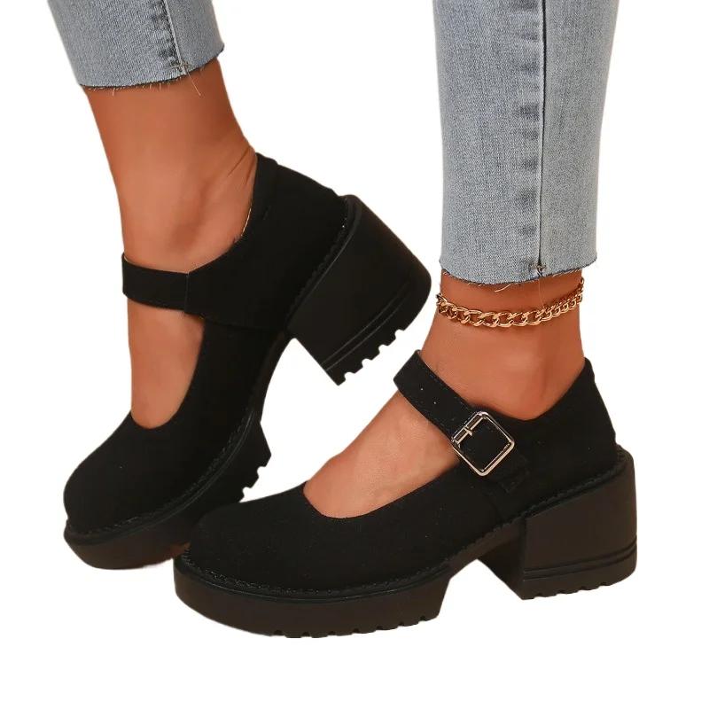 Fashion 2025 Ladies Shoes Buckle Strap Women's High Heels Fashion Shallow Office and Career Hot Sale Plus Size Best Seller Heels Women