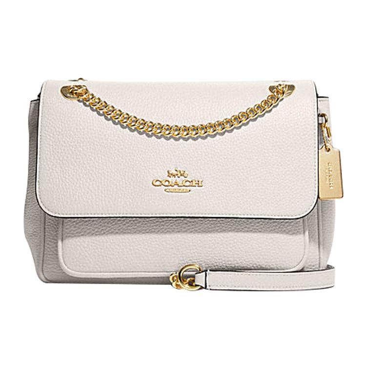 

Coach Klare 26 Solid Color Flap Closure Leather Shoulder Crossbody Bag Medium Women bags Chalk-White CC353-IMCHK Basic Set (Bag+Dust Bag)