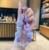 New Women'S Pom Pom Hand-Painted Bead Phone Chain Cute Dopamine Color Wrist Strap For Phone Case Bag Keychain
