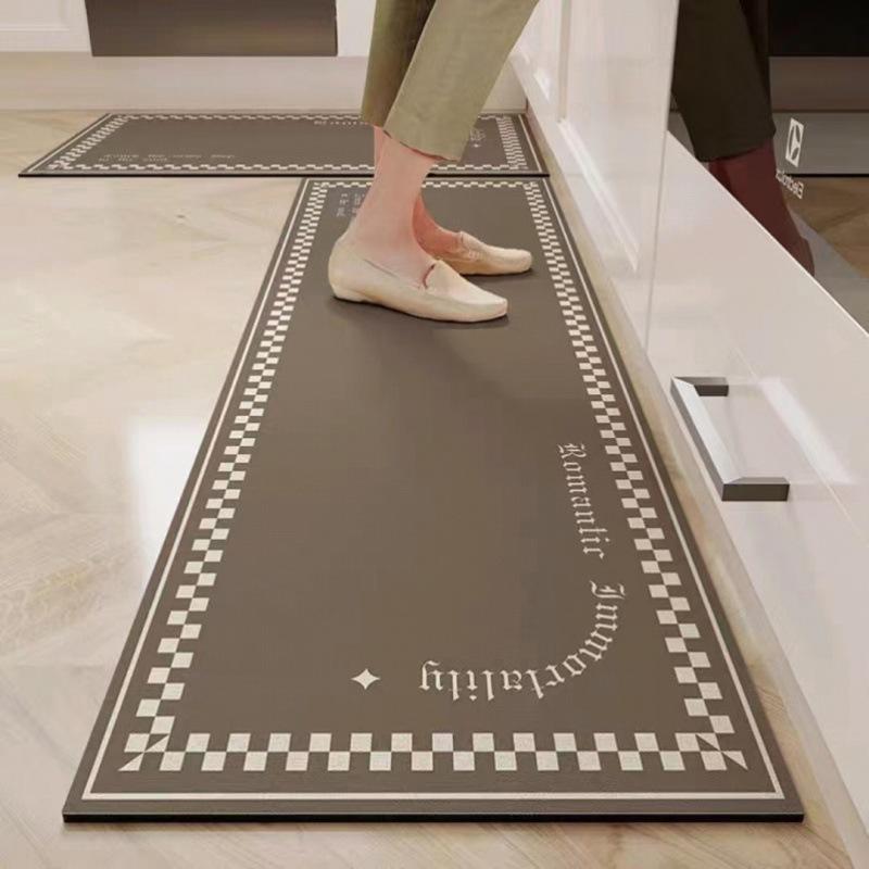 Milk Coffee Kitchen Long Strip Floor Mat Diatom Mud Moisture-wicking Oil Moisture-wicking Soft Mat Nonslip Dirty Foot Mat Can Be Scrubbed Machine 40*60cm