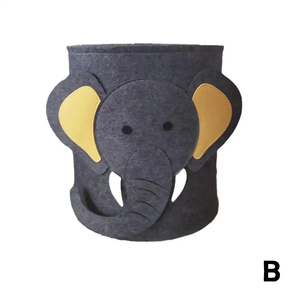 Folding Storage Lovely Felt Animal Toy Storage Bucket Cartoon Animal Large Portable Dirty Clothes Shoes Organizer Sundries
