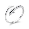 New 925 Sterling Silver Women Ring Fashion All -Match Ocean Series Small Fish Adjustable Index Finger Rings Jewelry Gift