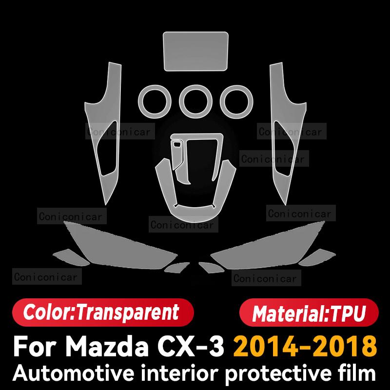 Für MAZDA CX-3 2014-2018 Auto Innenraum Mittelkonsolen-Bildschirm Schutzfolie Kratzfest Reparaturfolie Aufkleber Zubehör