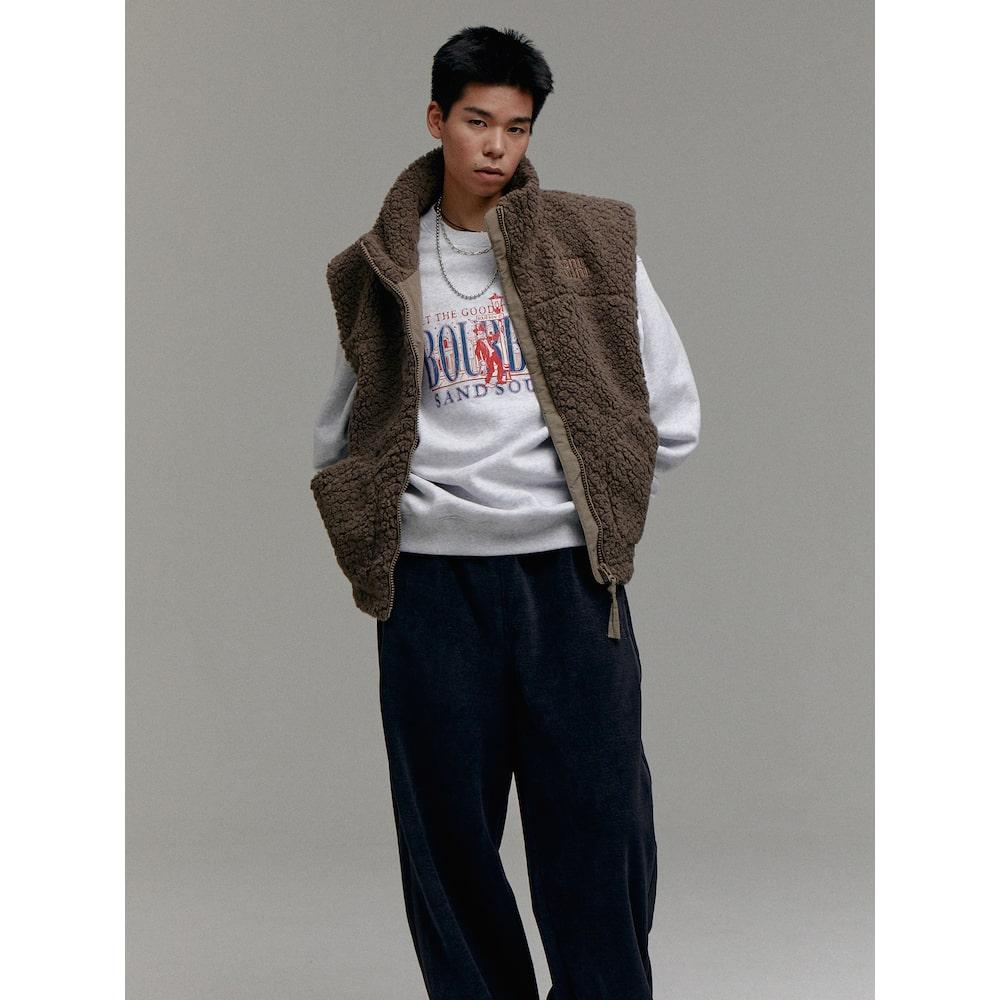 Sand Sound (Unisex) Fleece Oversized Vest Brown