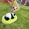PP Cotton Baby Panda Plush Pendants Sleeping in Cradle Full Moon Panda Keyrings  Female Lady Girl