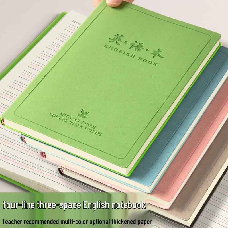 Enhanced English Notebook: Four-Line Grid for Middle School Students, Ideal for Class Notes and Vocabulary Learning
