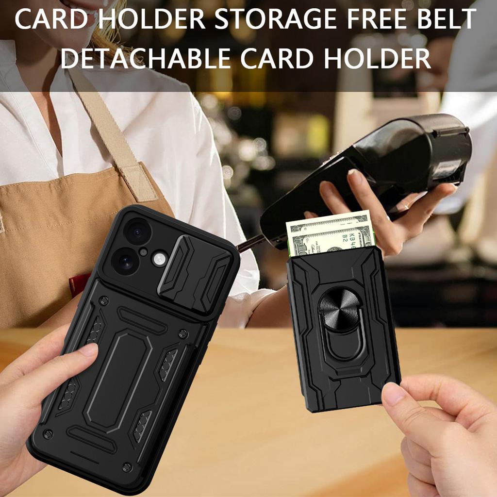 Für iPhone 17 Hülle PC+TPU Ständer Handy-Rückseite mit Kameraschieber