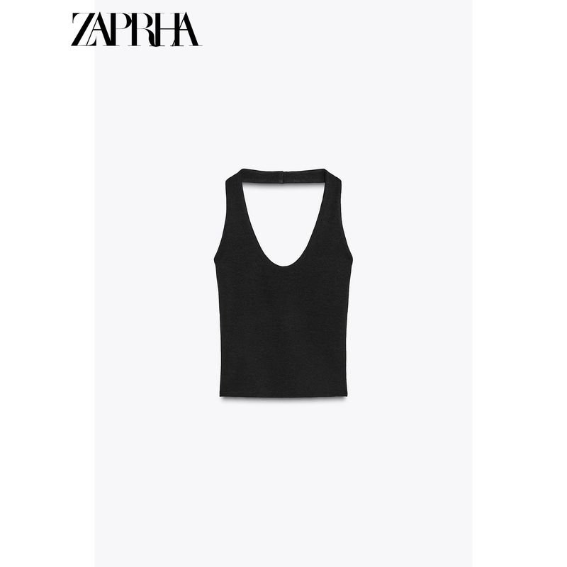 Zaprha 2025 New Sexy Sweet Sexy Open Back Halter Top T-shirt Women Silm Slim Looking 4424308