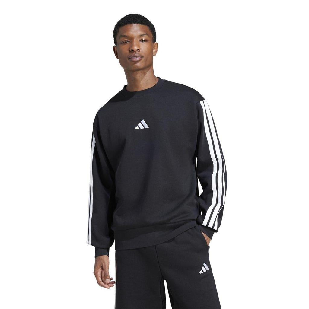 Adidas Mens Essentials 3 Stripes Fleece Sweatshirt