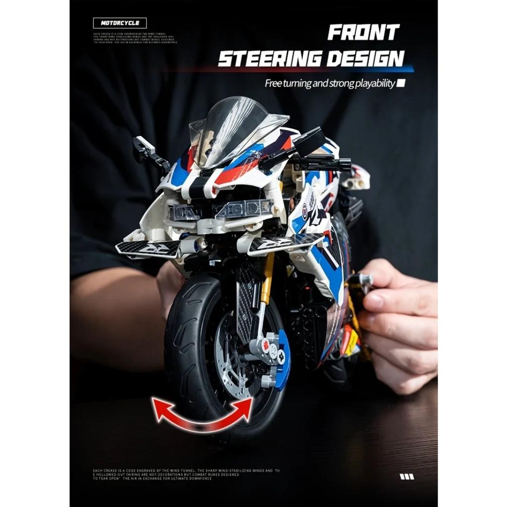1/8 Motorcycle Building Blocks Set Super Motorbike Model Kit Technical Racing Kids Assembled Toys Gifts for Boys and Girls