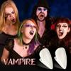 1Pair Halloween Vampire Dentures Prop Halloween Party Costume DIY Cosplay Props Decoration False Teeth With Dental Gum