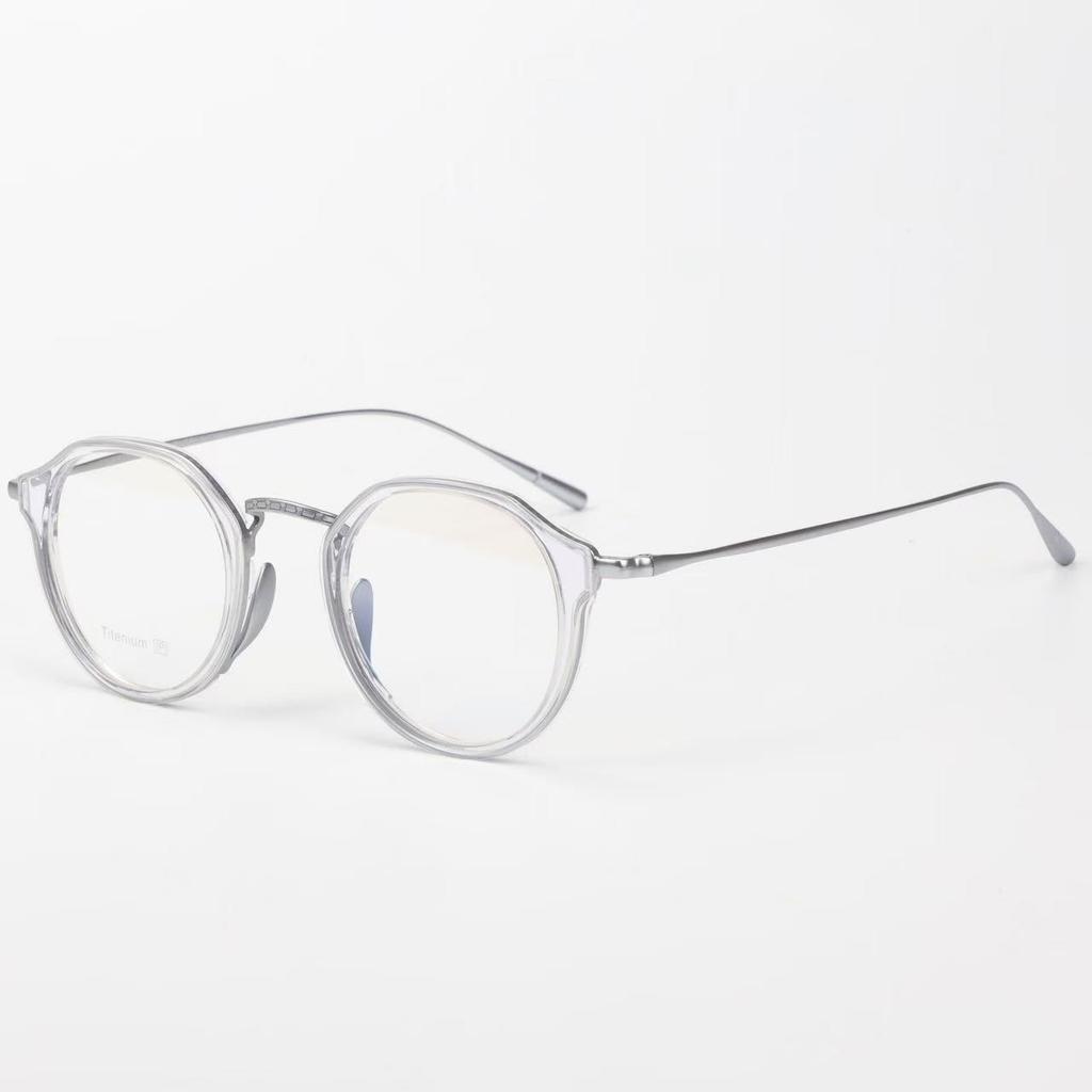 Unisex japanisch-inspirierte Titan-Schildpatt-Brille mit photochromem unregelmäßigem Leopardenmuster-Rahmen