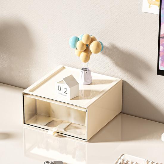 Storage Box Drawer-type Dustproof Container Stackable with Clear Display Case for
