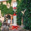 Humming Bird Feeders Leakproof Red Hummingbird Feeder With Ant Moat Gardening Backyard Decor Automatic Bird Feeding Device With