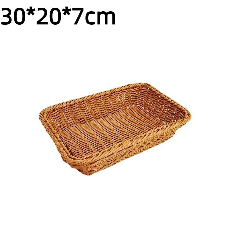 Wicker Storage Baskets Eco-friendly Natural Material Bins for Home Kitchen Pantry Food Snack Fruit Vegetable Organization Use