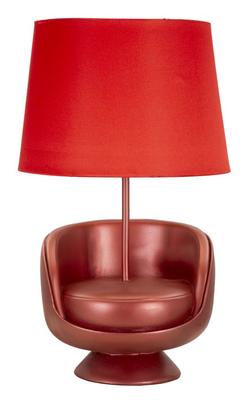 Table Lamp Midcentury Red Cm Ø 26X43