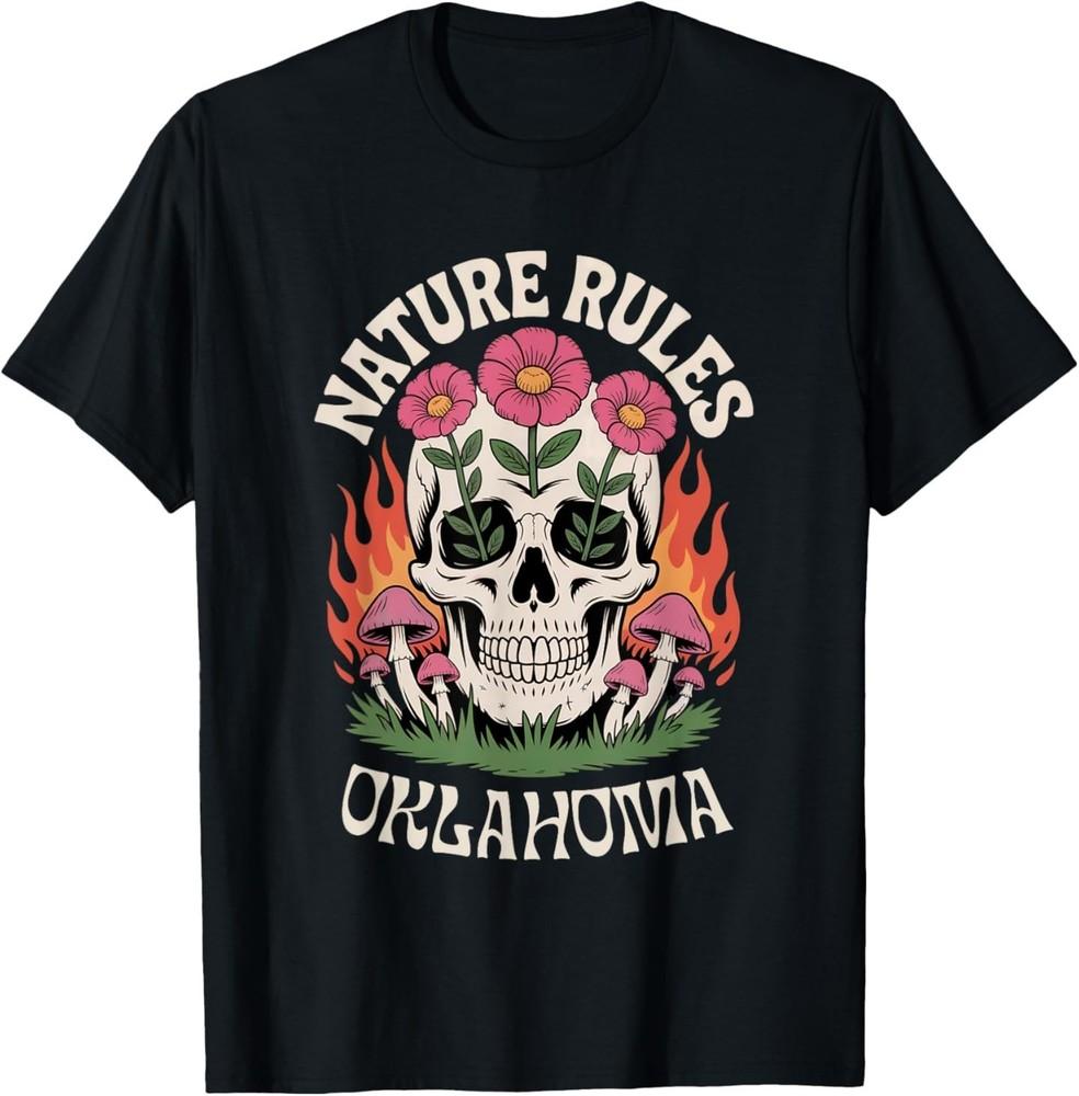 Nature Rules Vintage Skull Oklahoma T-Shirt S