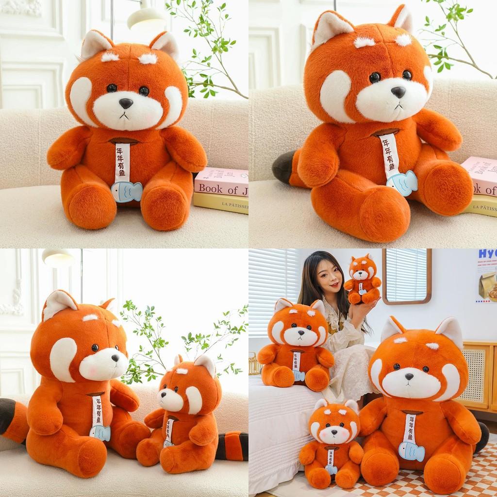 Raccoon Plush Cartoon Toy Orange Furry Stuffed Animal Children Birthday Gift