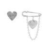Kalter Wind Retro Geometrisch Liebe Brosche Stilvoll Einfach Perlenkette Zweiteiliges Set Anstecknadel Brosche