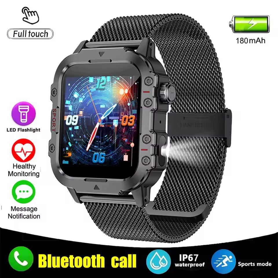 Smartwatch Android Telefon 1,44'' Zoll Farbdisplay Bluetooth Anruf Blutsauerstoff-/Blutdruckmessung Smartwatch Damen Herren