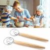DIFENLUN Danish Dough Whisk Bread Mixer, 2-Pack, Stainless Steel Dutch Whisk Hand Mixer with Wooden Handle, Kitchen Baking Tool for Cakes, Desserts, S