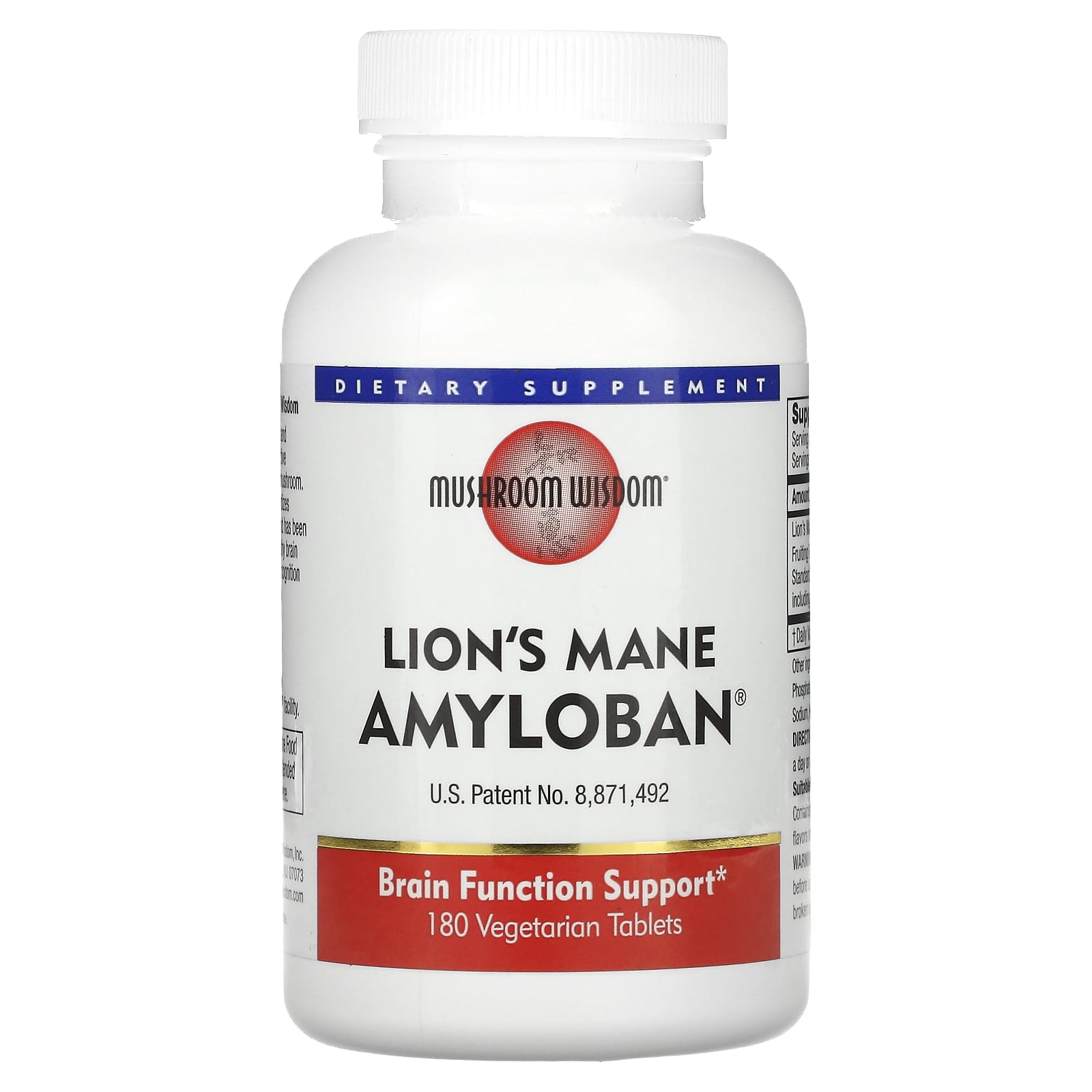 

Lion S Mane Amyloban, Vegetable Tablets 180 Tablets (325Mg per Tablet)