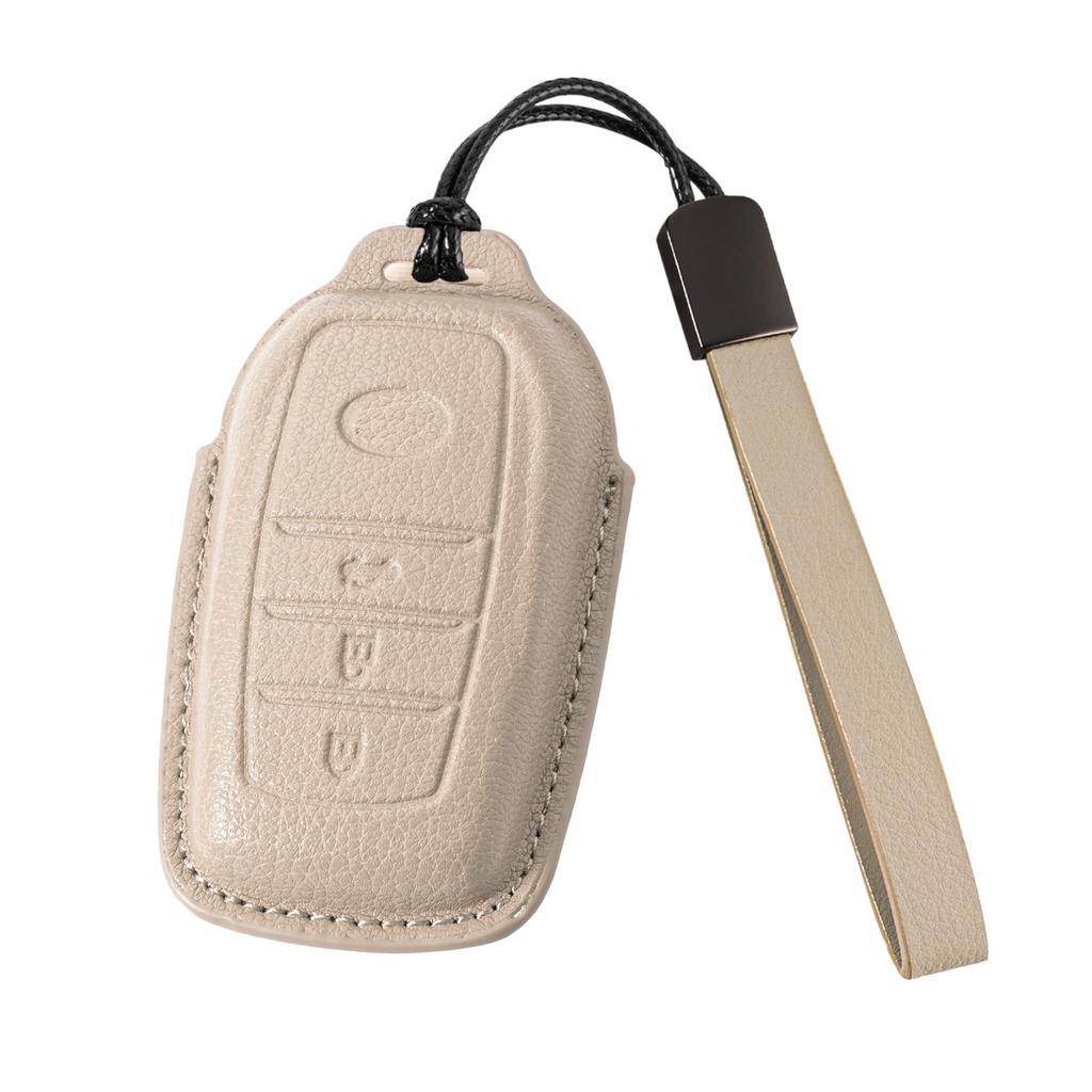 PIMOHI Leather Key Case for the New Harrier 80 Corolla Cross 2023 Yaris Smart Key Prius 60 Land Cruiser Crown Key Simple Key Scratch Resistant Series,