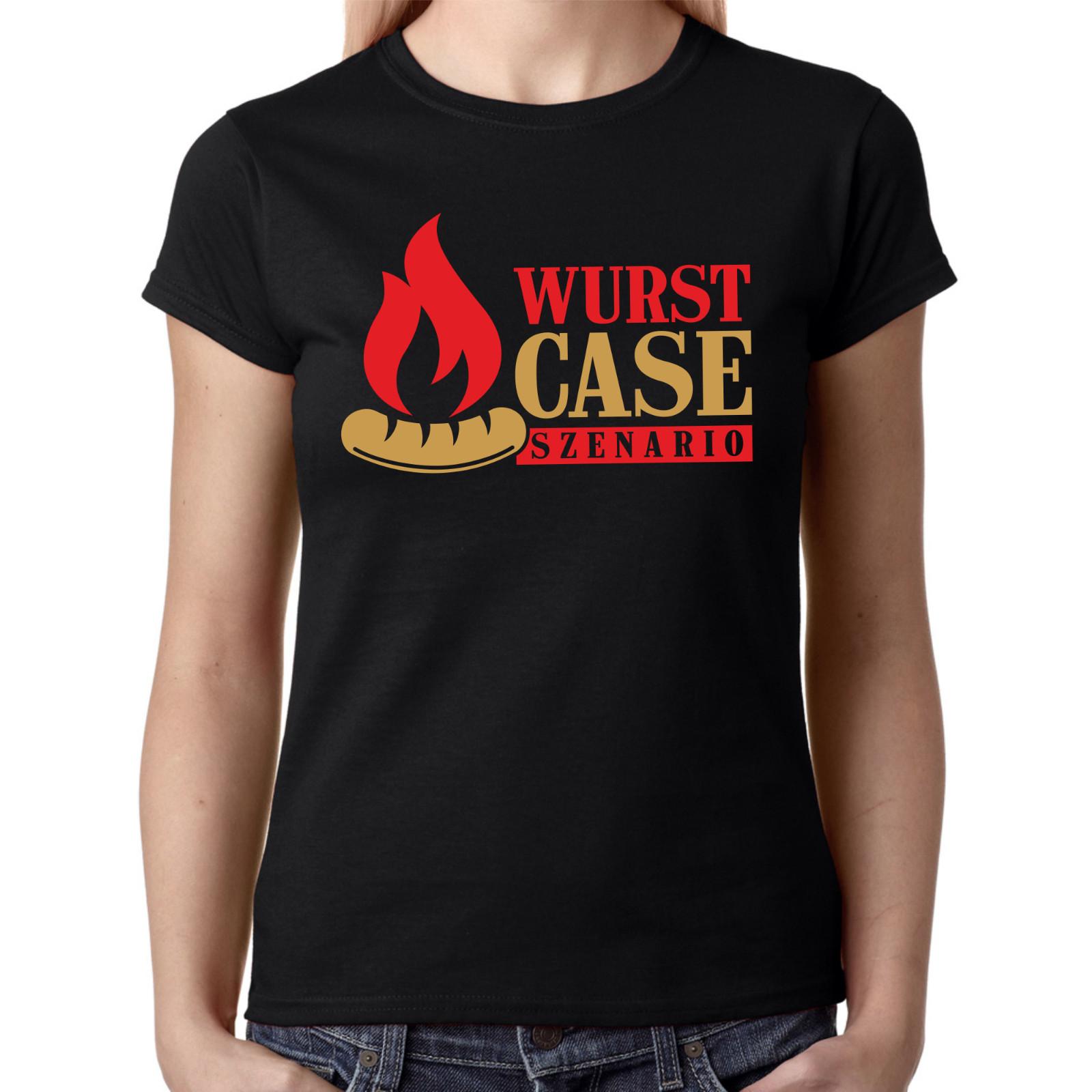 SAUSAGE CASE SCENARIO Sausage Grill BBQ Sayings Funny Ladies Girlie T-Shirt Mens Womens Tees Top 4XL