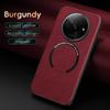 For Redmi A3 A3X Fine Hole PU Cow Pattern Leather Outer Magnetic Ring Soft Edge Anti-Drop Anti-Fingerprint Phone Case