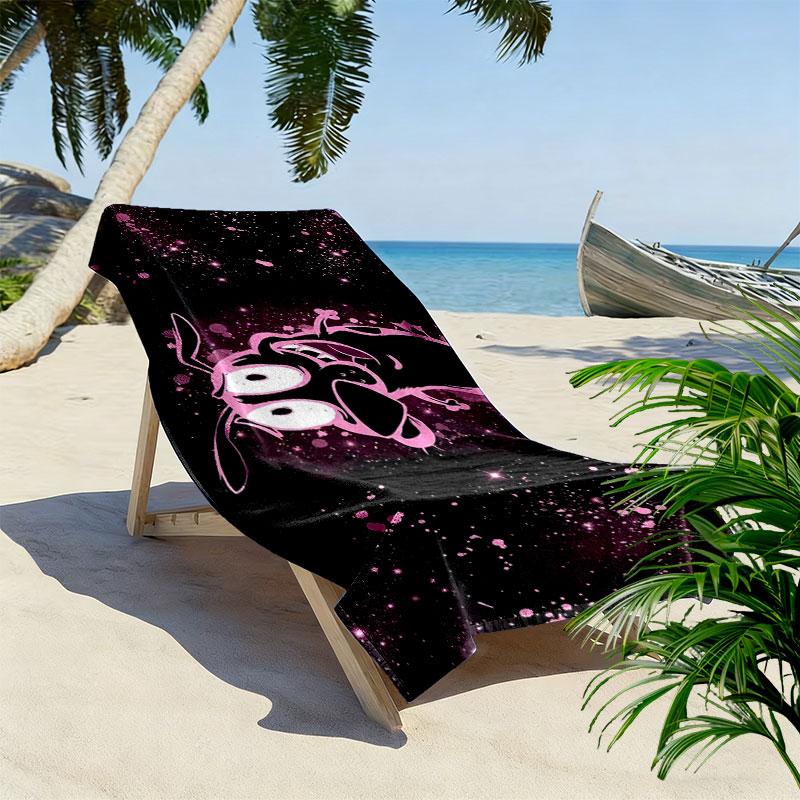Courage the Cowardly Dog Print Beach Towel, Large Soft Quick Dry Towel for Beach Camping Swimming