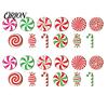 Christmas Tree Pendant Set 12/24/36Pcs Candy Cane Ornaments, Wooden Xmas Decor with Red Green Hanging Ornaments Striped Color, Holiday Decorations for