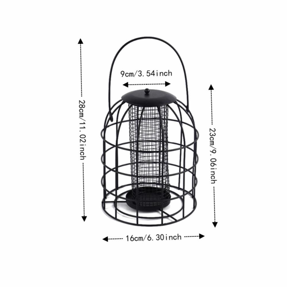 Durable Iron Cage Bird Feeder Iron Bird Food Dispenser Feeding Column Bird Feeder Garden Use