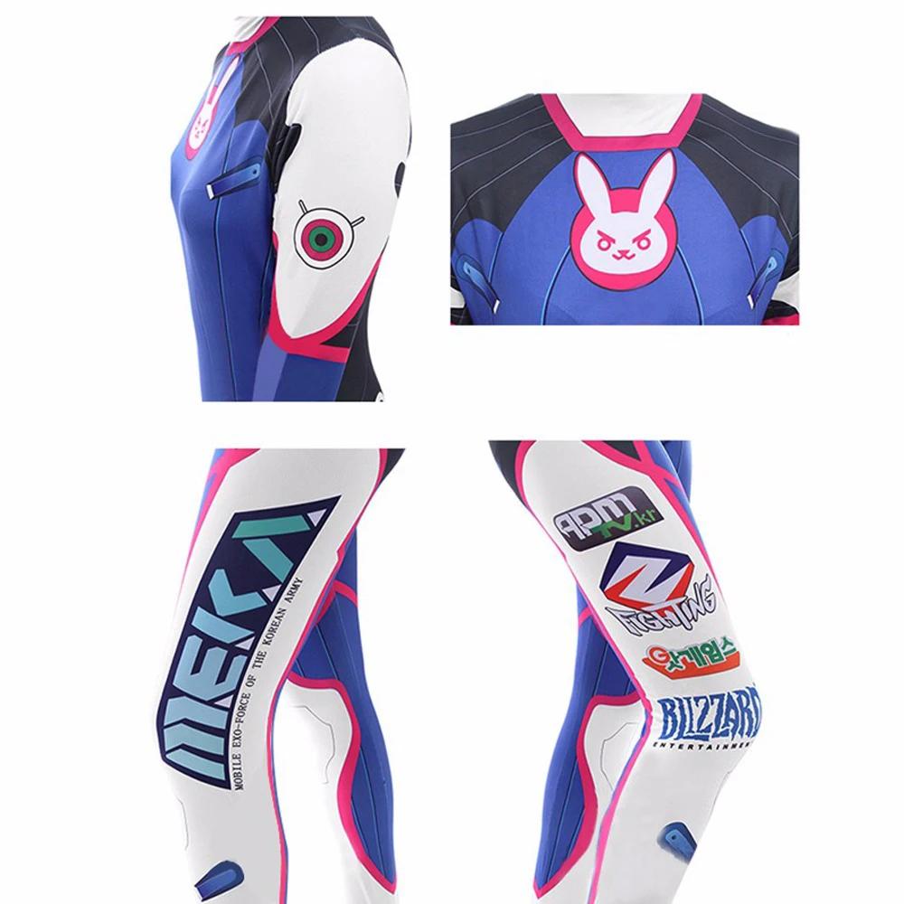 Anime Frau Overall Strumpfhose Dva Cosplay Kostüm Spiel Zentai Perücke Cosplay Requisiten Kopfhörer Anzug D.Va Cos Party Halloween Kostüme