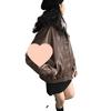 Women's Retro Brown & Black Leather Motorcycle Jacket - Spring/Autumn Loose Outerwear