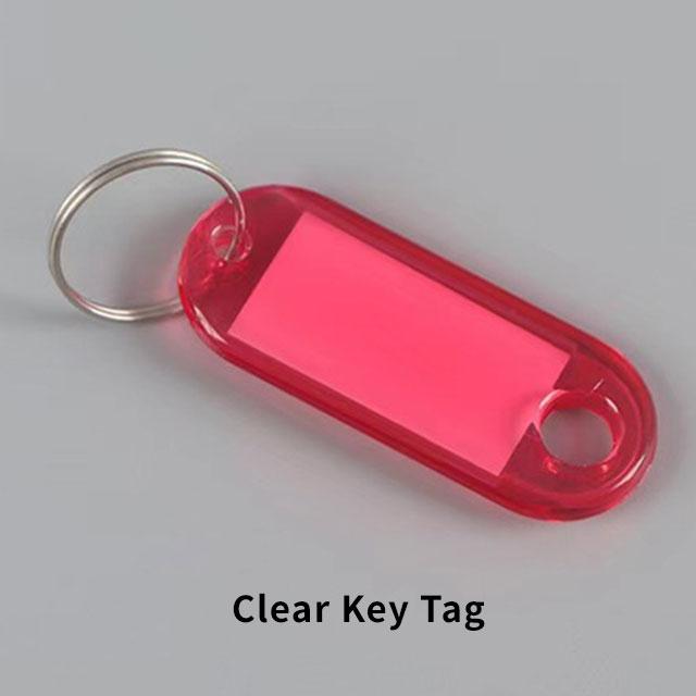 10pcs Coloful Key Tags Plastic Split Key Ring Paper Labels Clear Windows Flexible Key Organizer DIY Item Identifiers Luggage Tag