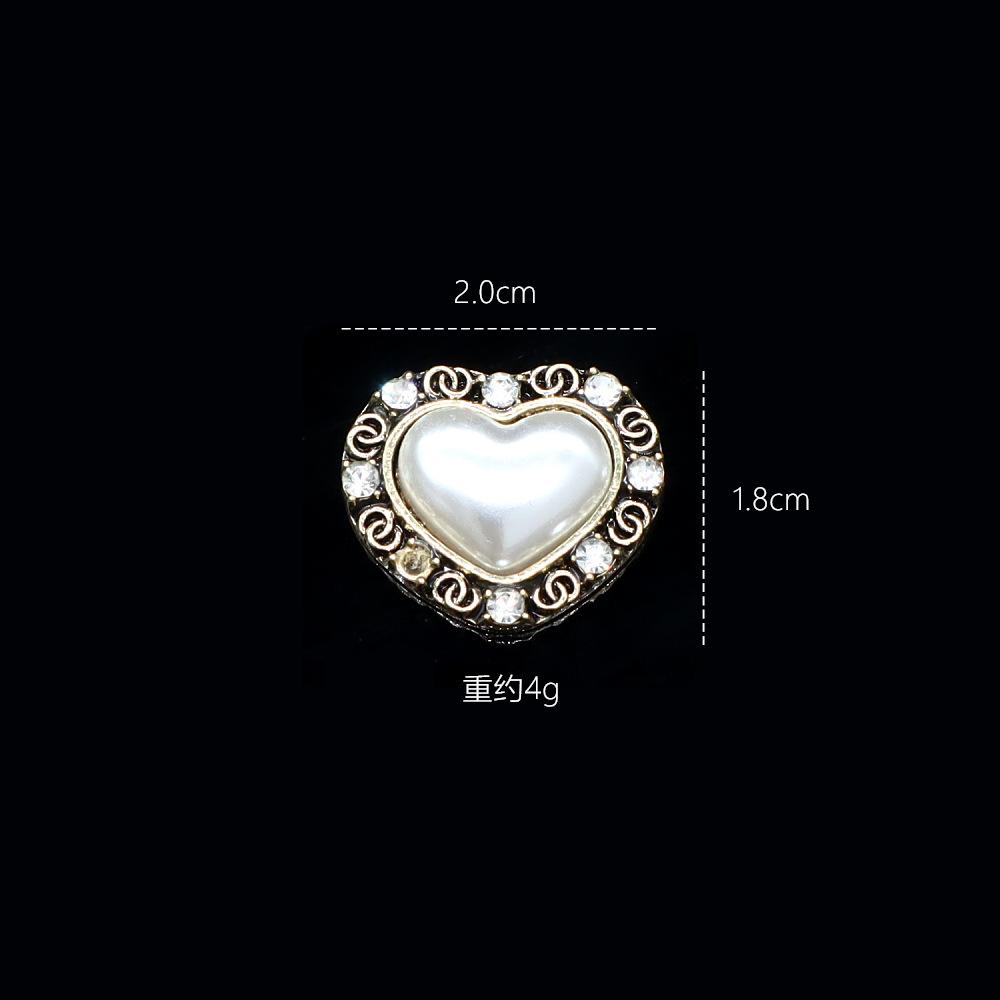 Xiaoxiangfeng Retro Old Series Alloy Jewelry Pearl Diamond Hole Shoes Diy Flat Bottom Buckle Mobile Phone Case Accessories