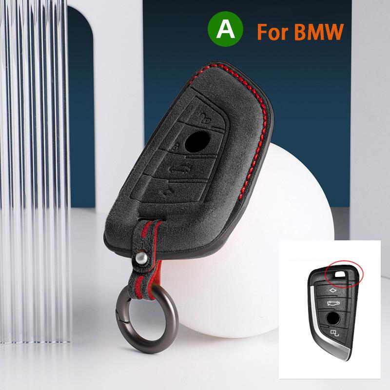 For BMW 3 5 Series X1 X2 X3 X4 X5 X6 X7 F30 F90 F10 G30 G60 E60 F48 F39 E70 F15 F16 325li 530 Car Key Case Cover Suede Keychain