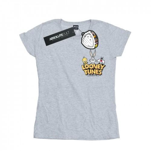 Looney Tunes Womens/Ladies Group Faux Pocket Cotton T-Shirt
