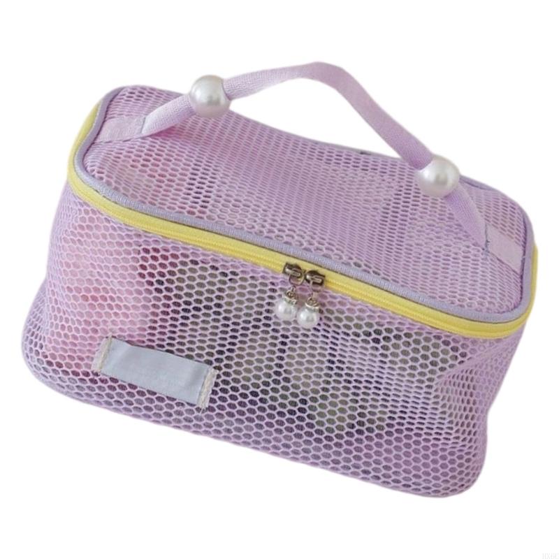 Fashionable Makeup Organizers With Zippered Pockets Breathable Mesh Designs HX6C