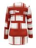 2025 Plus Size Women's Color Block Long Sleeve Zipper Shirt with Digital Print