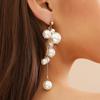 Niche Design Faux Pearl Tassel Temperament Earrings French Elegant Romantic Long Earrings Party Daily Commuting Women's Jewelry