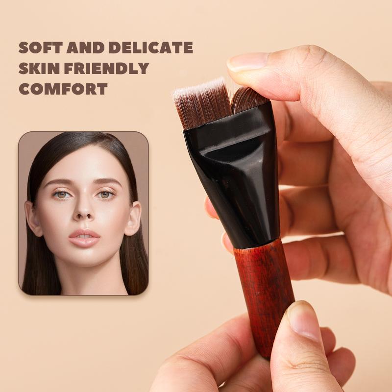 Ultra cienki pędzel do podkładu płaska główka pędzel do konturowania twarzy drewniana rączka pędzel do makijażu blendowania podkładu kremu pędzle do makijażu