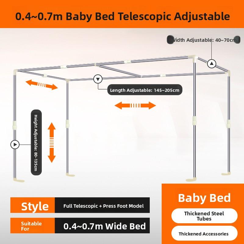 

New Expandable Student Dormitory Bed Curtain Stainless Steel Frame Upper And Lower Bunk Bed Mosquito Net Pole Support Rod