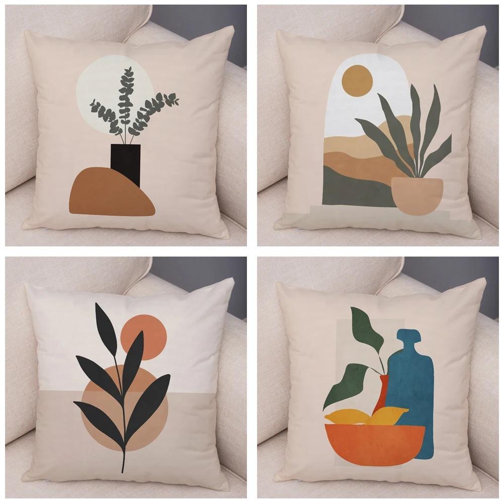 Simple Illustration Style Pillowcase Interior Decoration Office Living Room Home Pillowcase