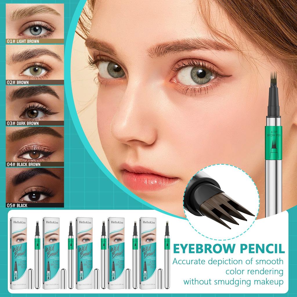 Four-pronged Liquid Eyebrow Pencil Smooth Waterproof Brush Head Four-pronged Liquid Eyebrow Pencil