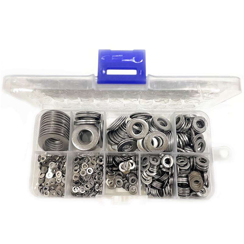 800PCS 304 Stainless Steel Flat Washers Set (M2-M12)