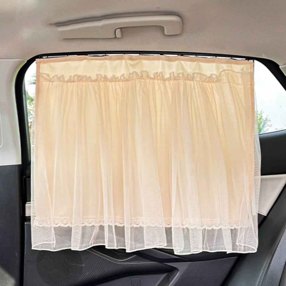 Lace Car Sunshade Curtain Suction Cup Vehicle Privacy Shades Baby Car Sunshades  Rear Seat