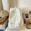 2026 New Ins Style Fresh Girl Backpack Nyl Material Waterproof Travel School Bag for Middle School Girls Cute Floral Print