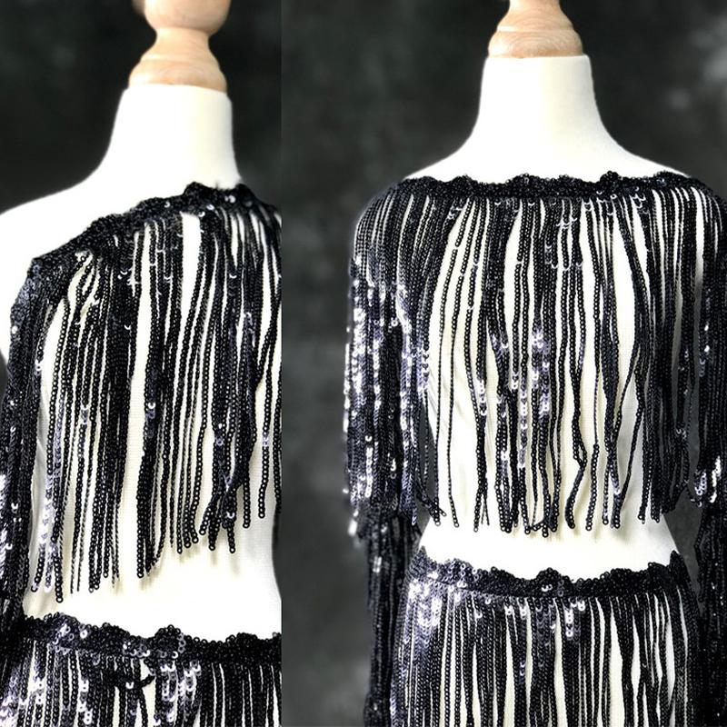 

1M блестящие пайетки кисточки бахрома отделка кружево 16 см лента кисточки рождественский декор шторы танцевальные платья юбка аксессуары для шитья своими руками Width 16cm